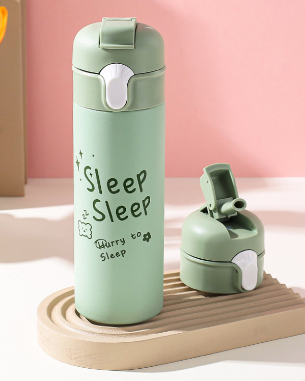 Straw Double Mouth Sport Outdoor School Water Bottle